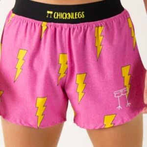 ChickenLegs Hot Pink Bolts 4" Half Split Shorts